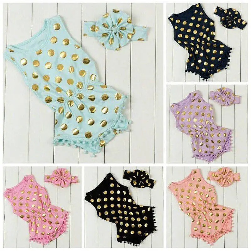 Повседневная повязка на голову комбинезон одежда для маленьких девочек комплект