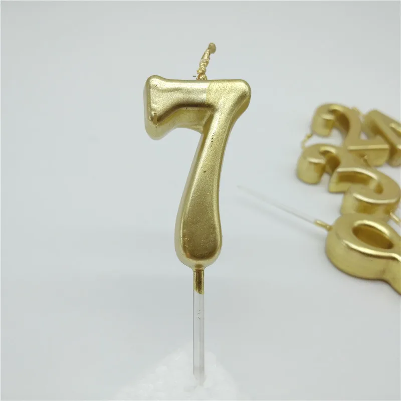 gold 7 С днем рождения, цвета розового золота, свечи для торта, Топпер для детей, для девочек и мальчиков, бар, детский душ, товары для свадебной вечеринки, украшение - Цвет: gold 7