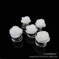 manufacturers selling korean headdress bride wedding hair white resin small rose screw clamp