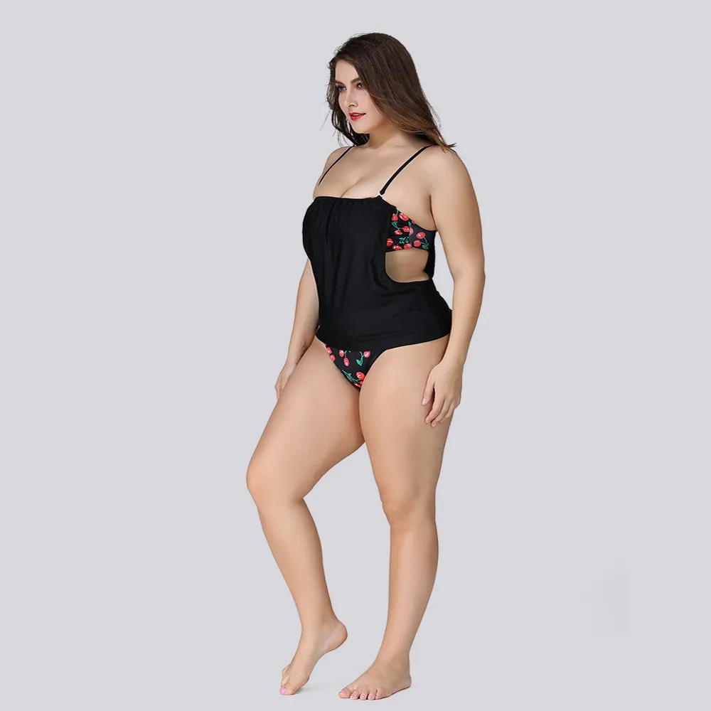 Размера плюс 3XL/4XL/5XL купальный костюм из двух частей комплект бикини купальник