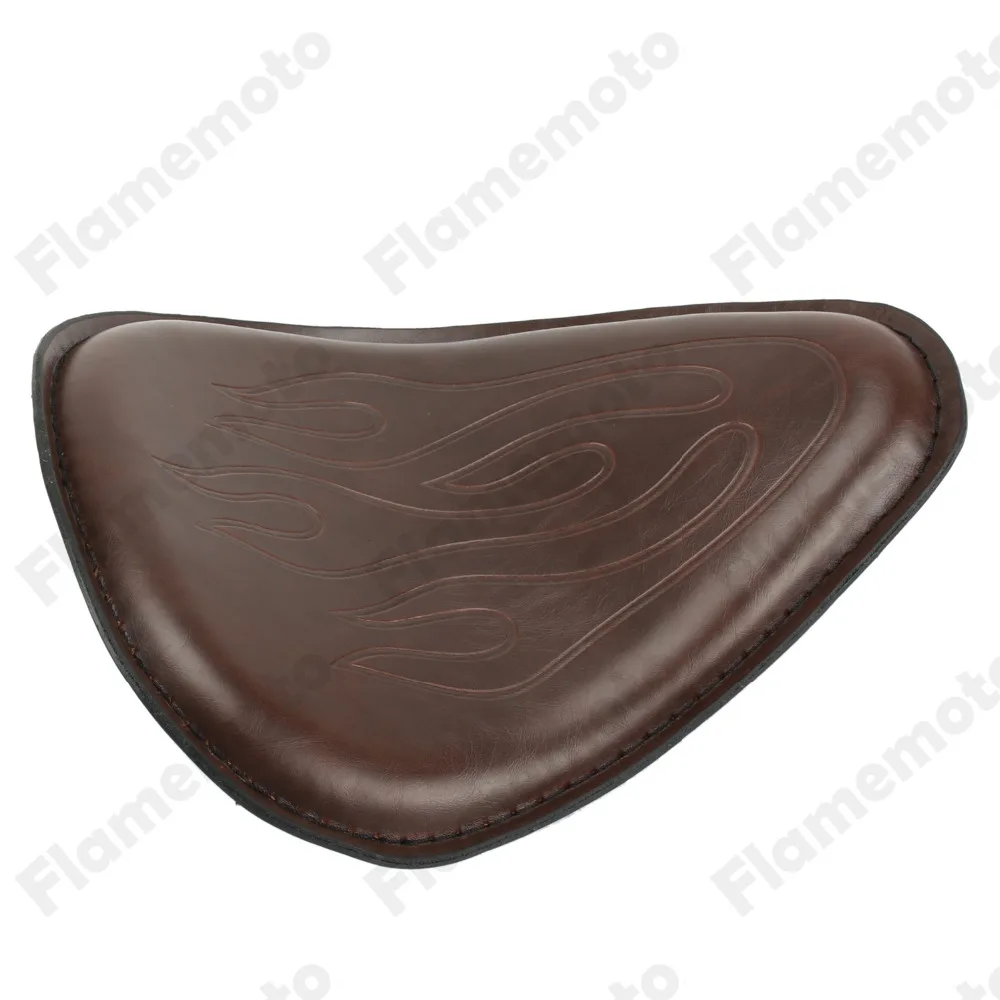 Коричневое мотоциклетное седло для соло кожаное сиденье водителя пламени кафе