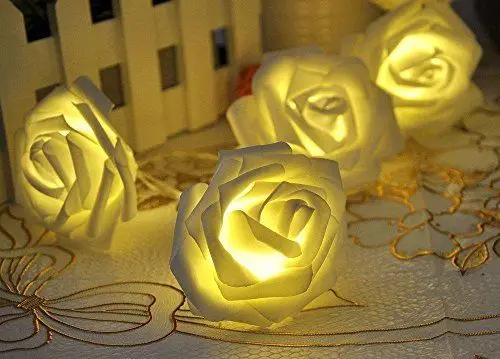 Домашний Декор для дома и улицы гирлянды Батарея работает 2 м 20 светодиодный роза