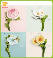 lxyy new plant flowers silicone molds daisy butterfly orchid lily rose lily flower decoration cake moulds