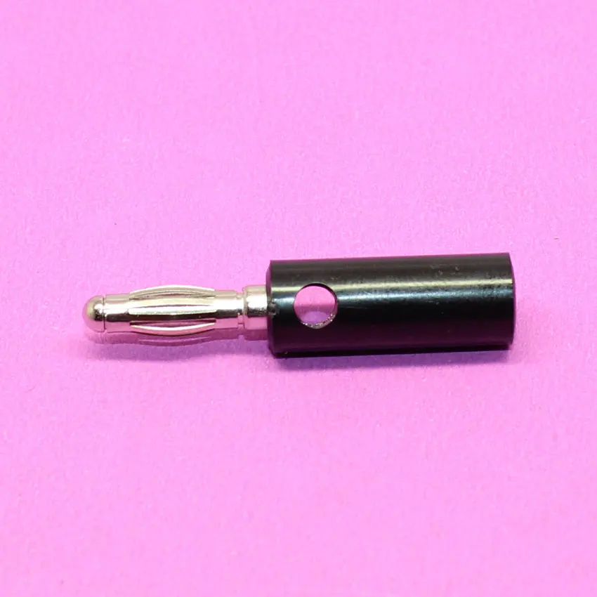 YuXi 1X High quality Iron Pin Black Banana Plug Speaker Screw Wire Cable Connector 4mm Hot |