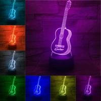 musical instrument guitar 3d lamp switch touch lights children birthday gift 7 or 16 color change led flashlight home bar decor