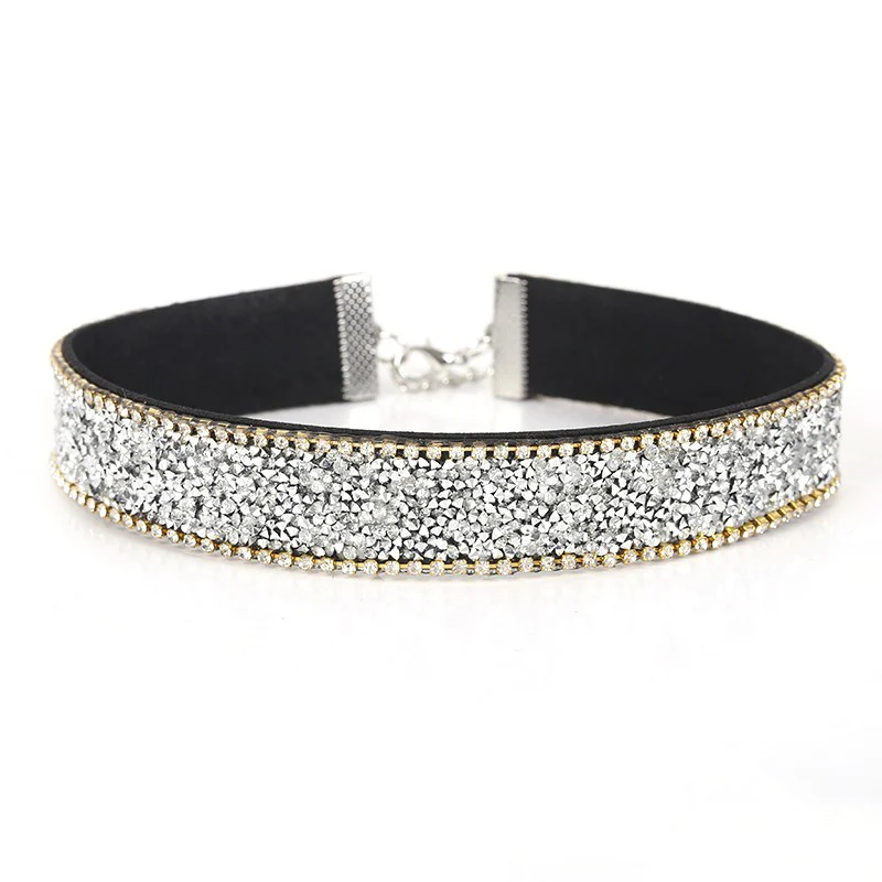 2017 черный кристалл роскошный воротник чокер ожерелье этническое винтажное