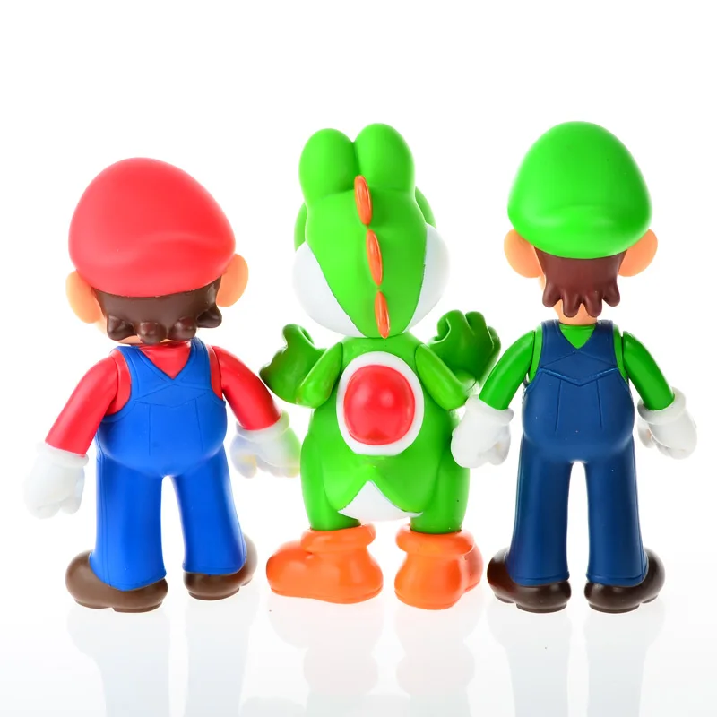 3 шт./компл. BOHS Super Mario Bros Марио Йоши Луиджи ПВХ фигурка Коллекционная модель