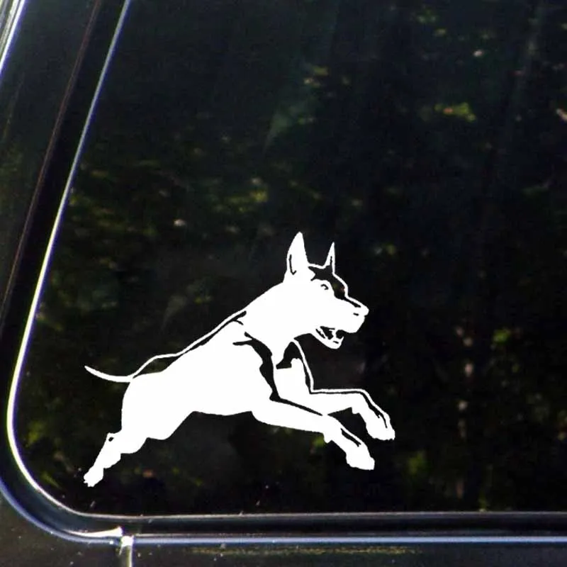 

YJZT 18CM*14.1CM Jumping Puppy Vinyl Decorative Car Bumper Glass Sticker Black/Silver C2-3159