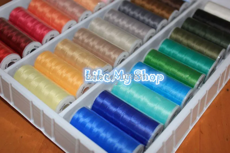 free shipping 30 assorted colors nylon overlocking sewing thread high tenacity 100D/2 | Дом и сад
