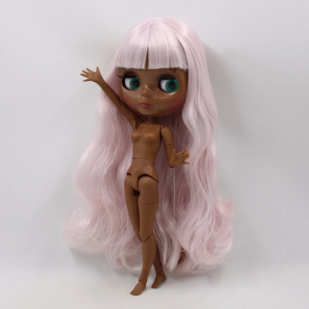 Ледяная кукла DBS Blyth 1/6 bjd супер черная кожа тон бледно розовые волосы совместное