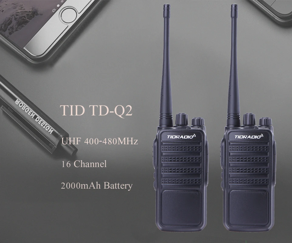 2 шт. TID TD-Q2 двухканальные рации двухстороннее радио UHF 400-480 МГц 5 Вт 16CH CB портативный радио станция Ручной радио Comunicador ветчинница