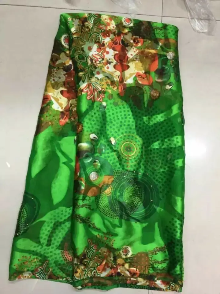 5 лет/шт модный розовый Эластичный Печатный узор Шелковый шифон африканская