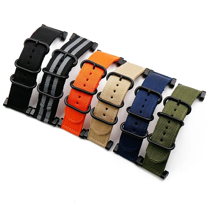Watch accessories nylon strap pin buckle 24mm for Suunto core outdoor sports waterproof female bracelet men watch band