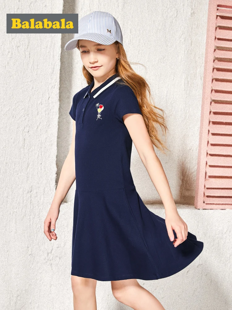 Balabala Summer princess dress Cotton baby girl embroidered dresses 6-12Y High Quality infant | Детская одежда и обувь