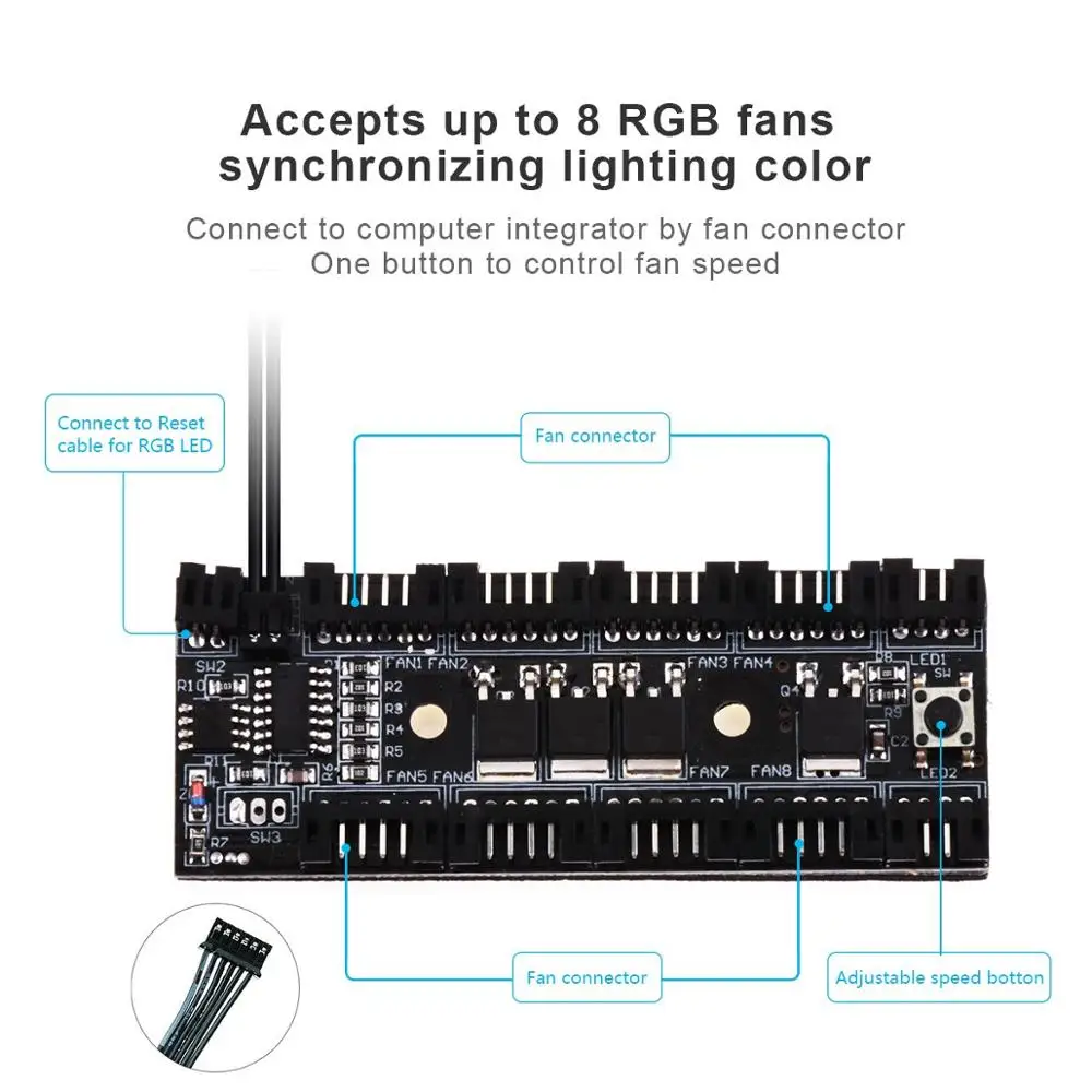 Aigo R5-PRO аура синхронизирующий компьютер охлаждающий вентилятор RGB настраиваемый