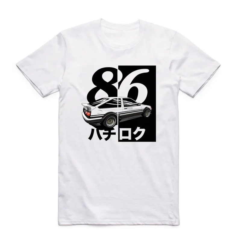 Мужская футболка с принтом дрифта из японского аниме AE86 Initial D модная короткими