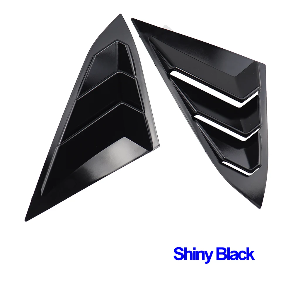 Shiny Black 2 шт./набор, Автомобильный задний четверть спойлер, панель, боковое вентиляционное окно, жалюзи, подходит для Honda Civic, автомобильная дверь, защита от солнца - Цвет: Shiny Black