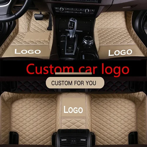 beige Индивидуальный Автомобильный логотип автомобильные коврики для nissan qashqai j10 teana j32 kicks x-trail t30 patrol y62 кожаное противоскользящее ковровое покрытие - Название цвета: beige