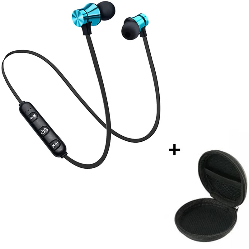 XT11 магнитные беспроводные Bluetooth наушники стерео спортивные наушники водонепроницаемые наушники-вкладыши гарнитура с микрофоном для samsung huawei - Цвет: blue with bag