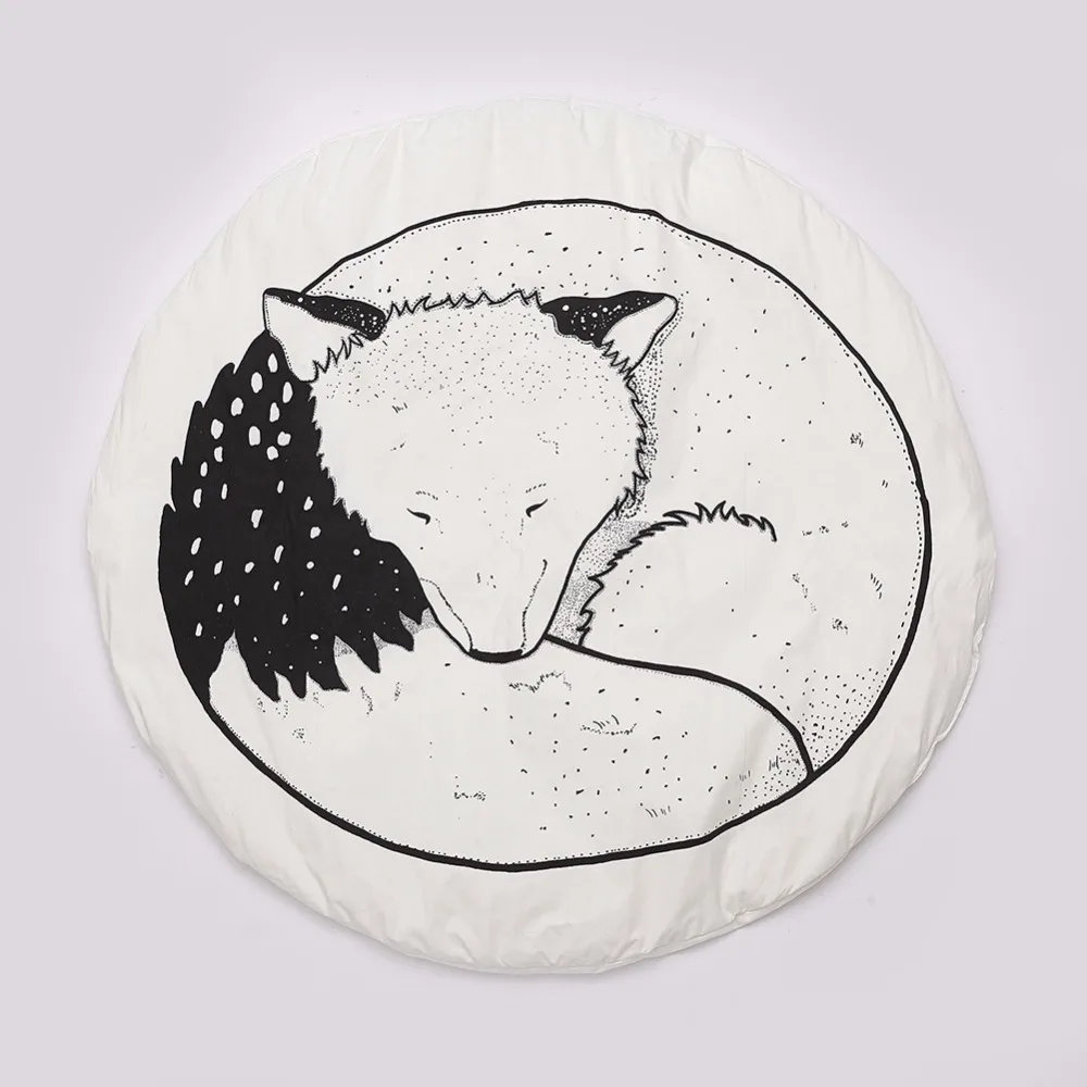 Kids Baby Round Sleep Fox Game Funny Blanket Newborn Boys Girls Cute Creeping Mat #133 Play Mats Wrap Soft Infant Игрушки и хобби