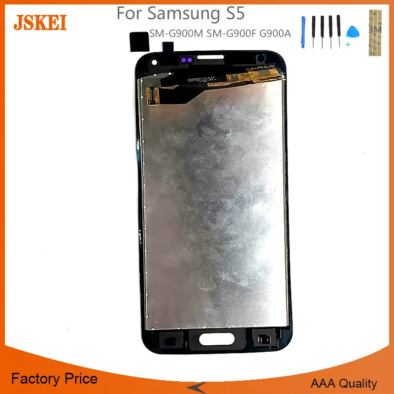 Для Samsung S5 ЖК дисплей сенсорный экран дигитайзер SM G900M G900F G900A в комплекте с