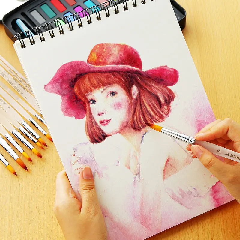 Набор профессиональных нейлоновых кистей для рисования акварелью 7 шт.|Кисти