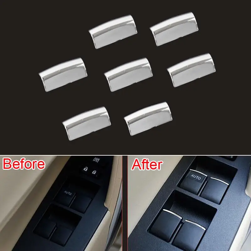 

7x Внутренняя дверь окна управления переключатель кнопка вставки крышка отделка для ABS Toyota Corolla