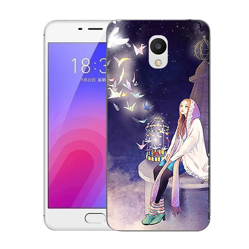 Чехол для Meizu M6 5 2 дюйма задняя крышка с принтом телефона M 6 Mini M711Q M711C прозрачный