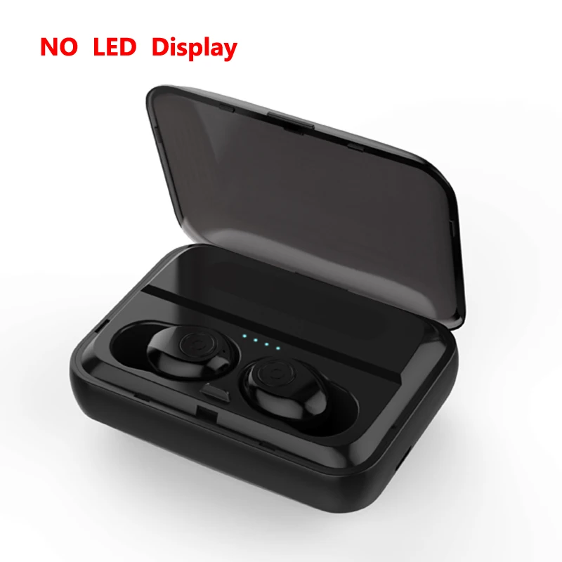 BLACK no LED Беспроводной Bluetooth наушники светодиодный дисплей водонепроницаемые наушники 8D объемные Стерео Гарнитуры Bluetooth наушники с мощностью 1200 мАч - Цвет: BLACK no LED