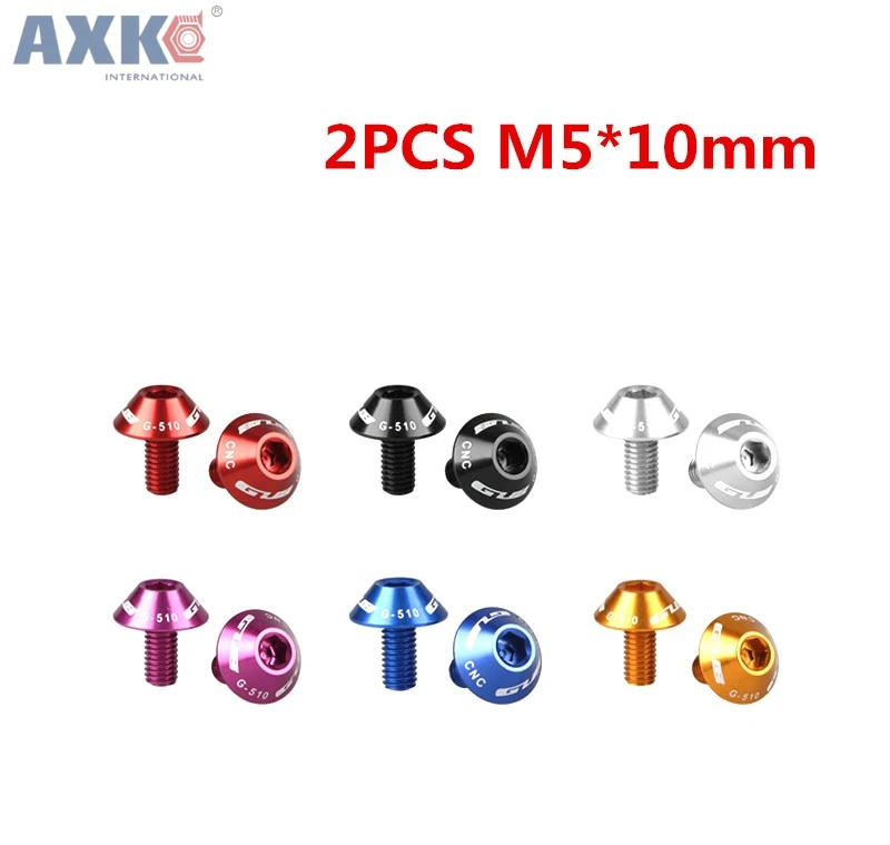AXK 2 шт. M5x10mm алюминиевый сплав велосипед бутылки воды клетка болт для держателя