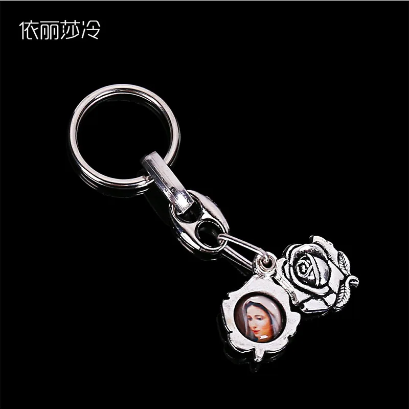 Брелок с изображением иисуса и розы брелок христоса иисуса/девы марии