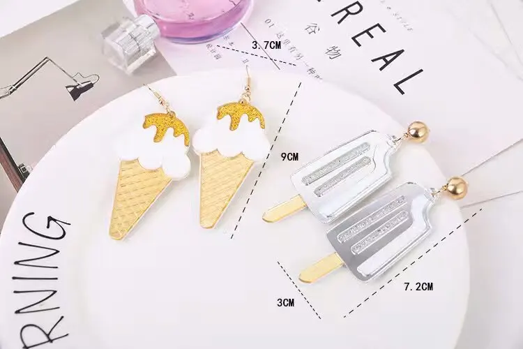 Женские длинные серьги в стиле хип хоп с большим льдом для крема акриловый