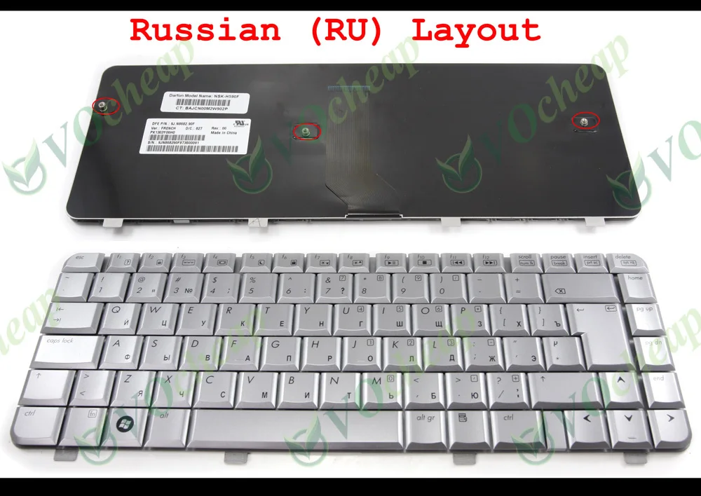 Новая клавиатура для ноутбука HP Pavilion dv4 1000 DV4t dv4z Серебристая Русская версия RU NSK