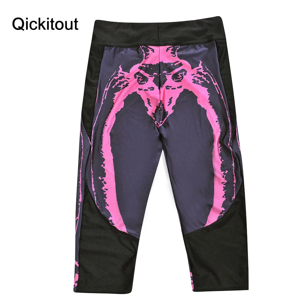 Модные женские брюки с 7 точками Новые укороченные штаны красным скелетом и