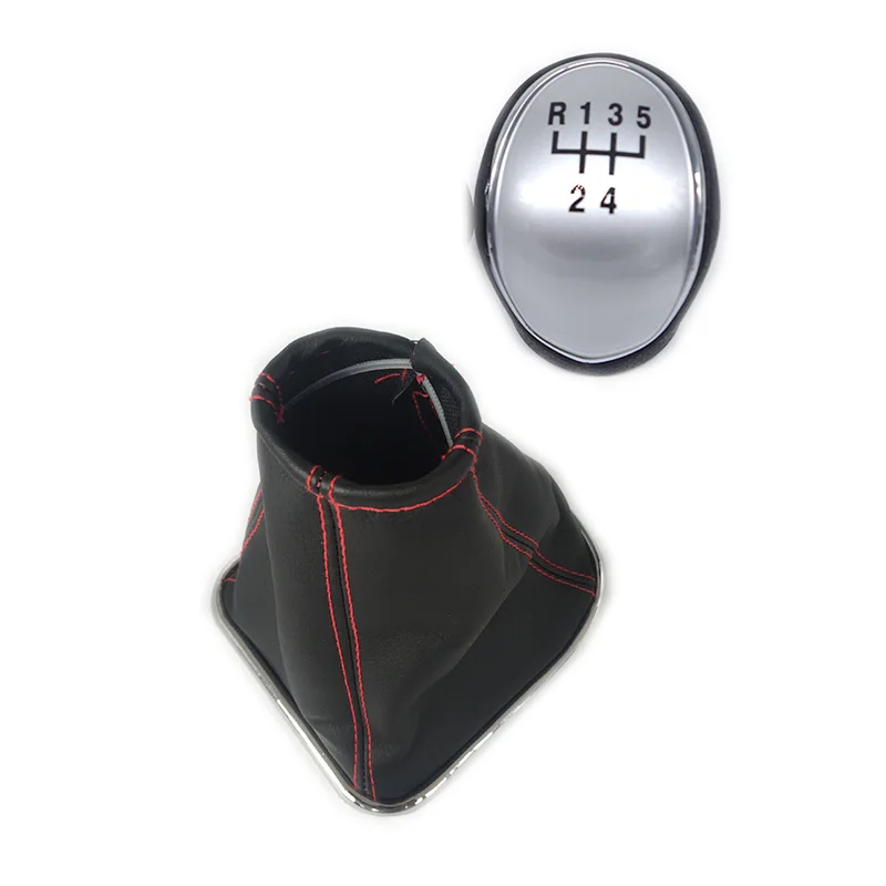 Черная красная линия MT для Chevrolet Chevy Cruze 2008-2012 ручка переключения рулевого механизма автомобиля рукоять рычага гетры чехол 5 скоростей - Название цвета: silver red line