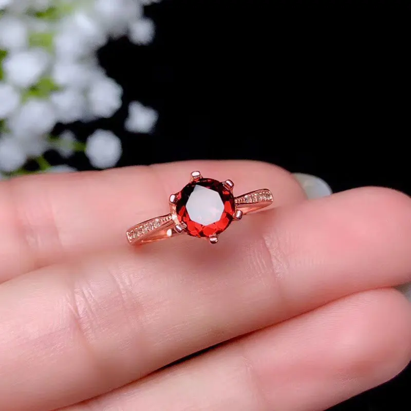 Ювелирные изделия colife кольцо из натурального граната 925 пробы для офисных женщин