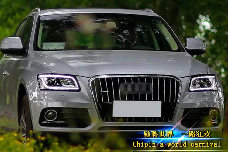 2 шт. автомобильный стиль светодиодный фары для Audi Q5 2009- для Q5 Головной фонарь светодиодный DRL Объектив двойной луч H7 HID Xenon bi xenon объектив