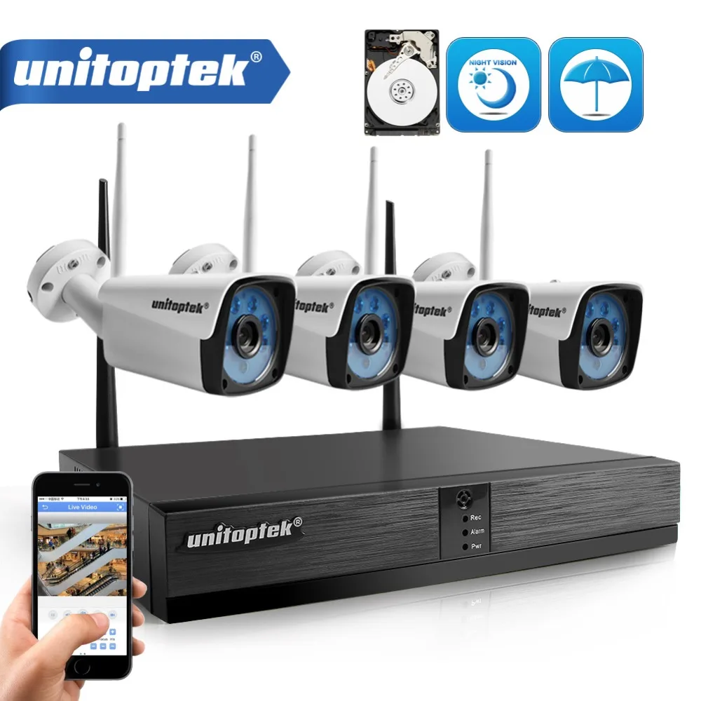 Камера видеонаблюдения XMEye 4 канала HD 720P беспроводная NVR МП водонепроницаемая ИК