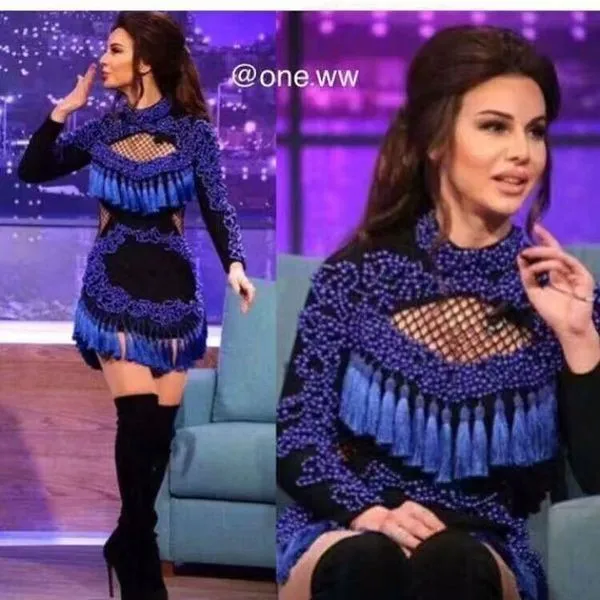 Для женщин Роскошные пикантные с длинным рукавом Бисер Платье ручной работы 2016