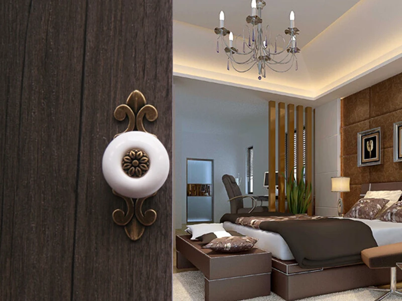 Белый Керамические Кабинета Ручки для Мебели Ящика Потяните Мебельная Фурнитура