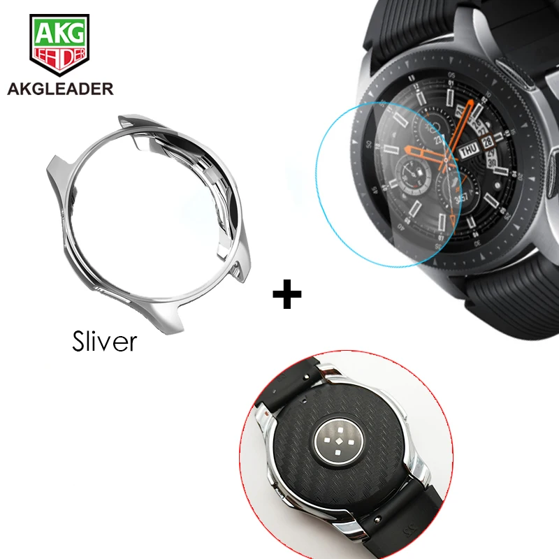 Закаленное стекло для Galaxy Watch 46 мм + пленка из углеродного волокна чехол Защитная