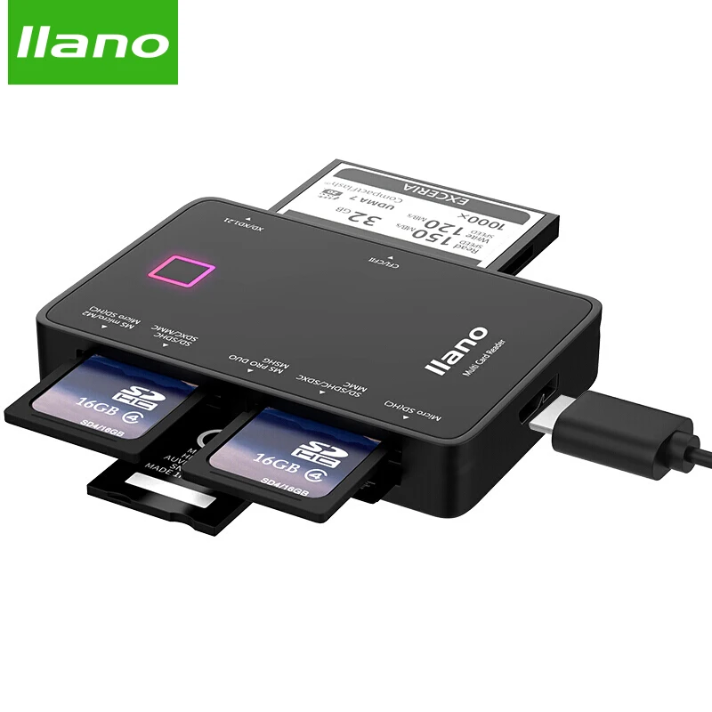 Llano 7 в 1 USB 3 0 считыватель смарт-карт флэш мульти-карт памяти для TF/SD/MS/CF 4 карты