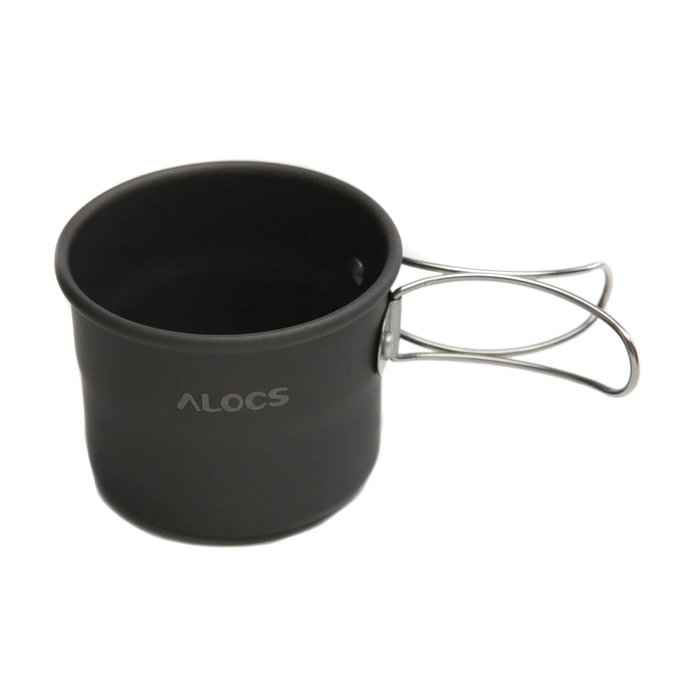 ALOCS Открытый чашки TW-402 Портативный Алюминий оксид Кемпинг складные ручки 150 мл