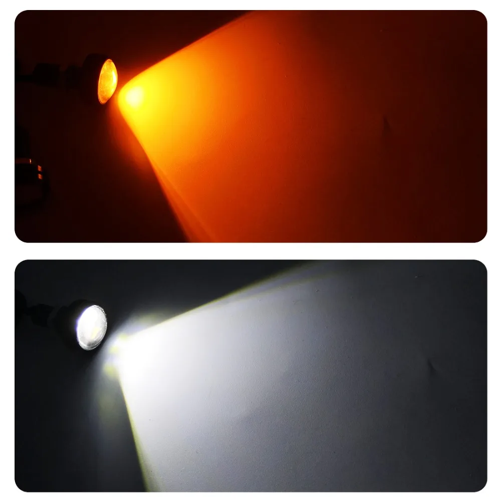 2 шт. * 4014 12smd Серебряный двухцветный белый/Янтарный Желтый переключатель DRL