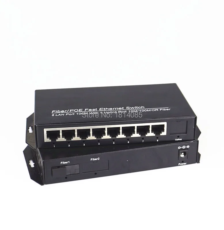 100 Мбит/с волоконно оптический коммутатор 1 порт волокна и 8 RJ45 Быстрый Ethernet fiberSwitch
