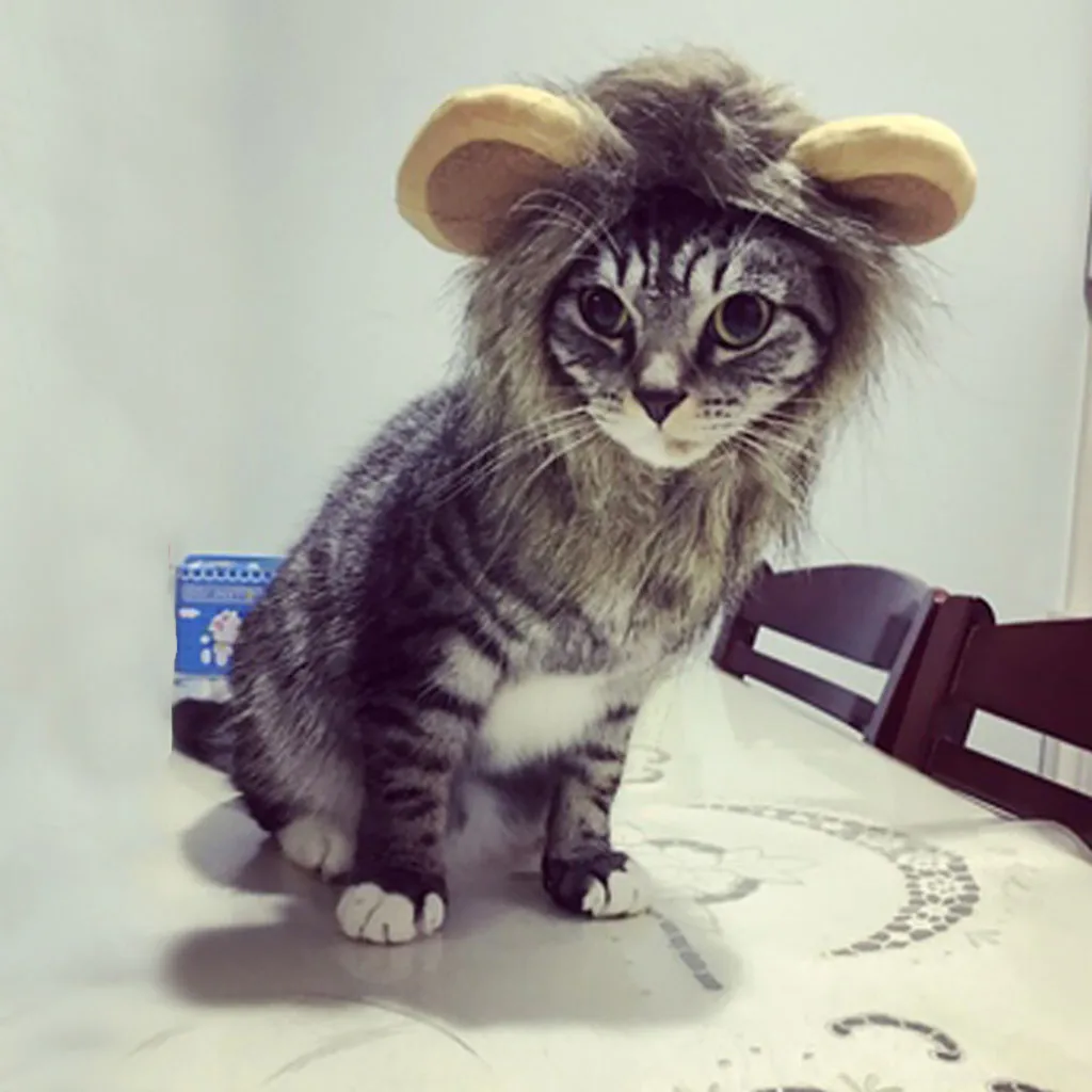 Костюм для домашних животных косплей парик льва шапка для кошки вечерние аксессуары для косплея из головы двери украшение одежды ухо домашних животных Apparels