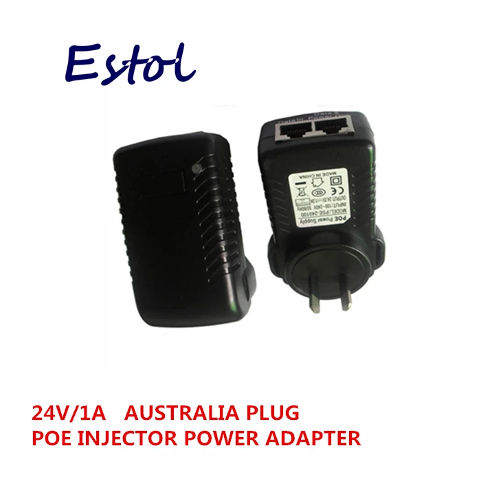 DC24V 1A 10/100 Мбит/с PoE Инжектор питания через Ethernet адаптер австралийский стандартный