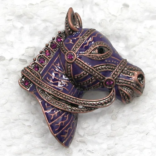 

Rhinestone Purple Enamel Pin brooches C386 D3