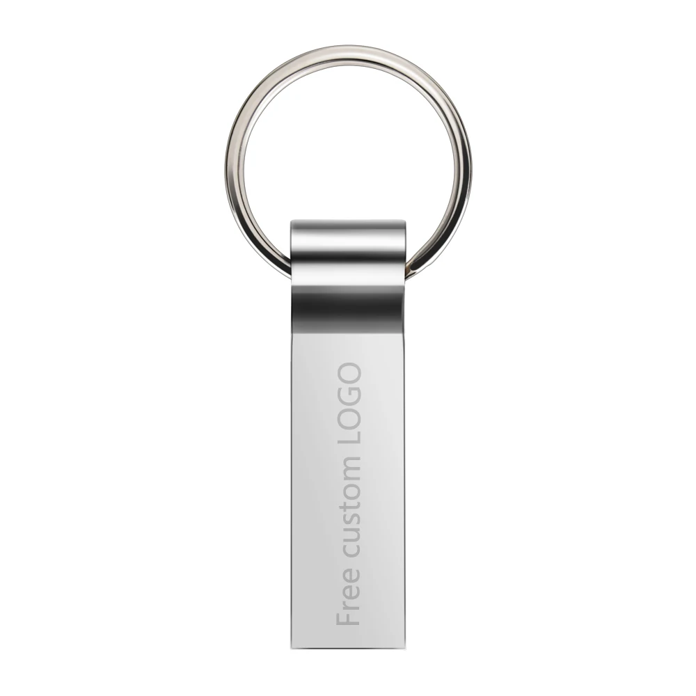 Silver Usb флеш-накопитель 3,0, серебристая металлическая флешка, 128 ГБ, 64 ГБ, 32 ГБ, 16 ГБ, 8 ГБ, 4 Гб, память, флешка, память, usb браслет, ключ, бесплатный логотип - Цвет: Silver