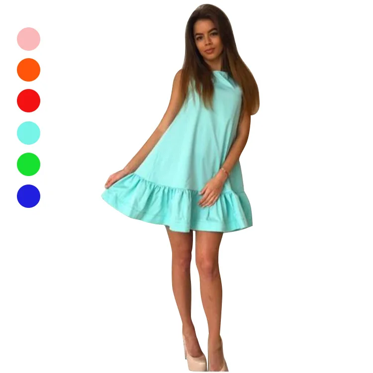 Модное женское сексуальное летнее пляжное платье без рукавов повседневные